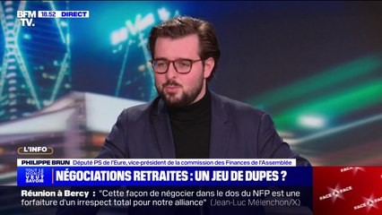 Réforme des retraites: "Le ministre de l'Économie et la ministre du Budget nous ont dit n'avoir aucun tabou", indique Philippe Brun (PS)