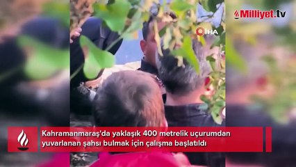 400 metrelik uçurumdan yuvarlanan şahıs aranıyor