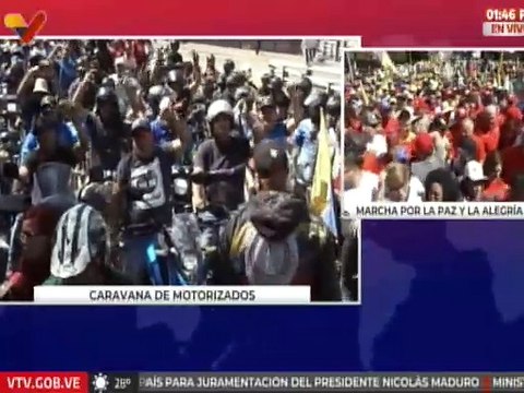 Caracas | Caravana de Motorizados que respaldan al Pdte. Nicolás Maduro avanza por El Rosal