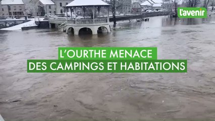 L’Ourthe menace des campings et habitations à Hotton