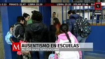 Se reporta ausentismo en escuelas de Nuevo León por bajas temperaturas