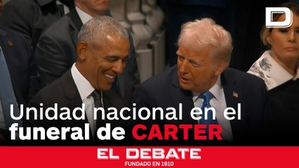 Momentos de unidad nacional e inesperada sintonía entre Trump y Obama durante el funeral de Carter