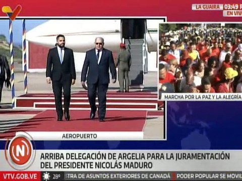 Llega a Venezuela delegación de Argelia para participar en la juramentación del Pdte. Nicolás Maduro