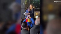 Momento en el que anuncian en Madrid la detención de María Corina Machado