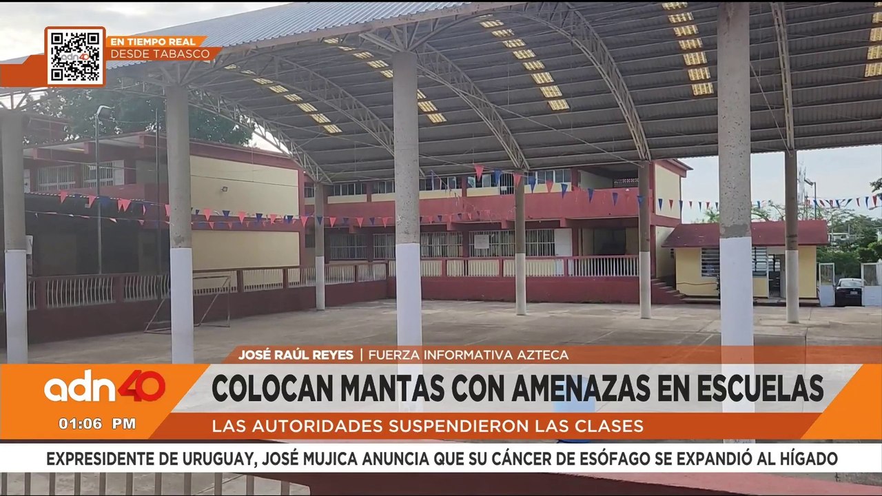 Autoridades suspenden clases en Tabasco por mantas con amenazas en escuelas
