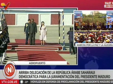 Arriba a Venezuela delegación de la República Árabe Saharaui para la juramentación del Pdte. Maduro