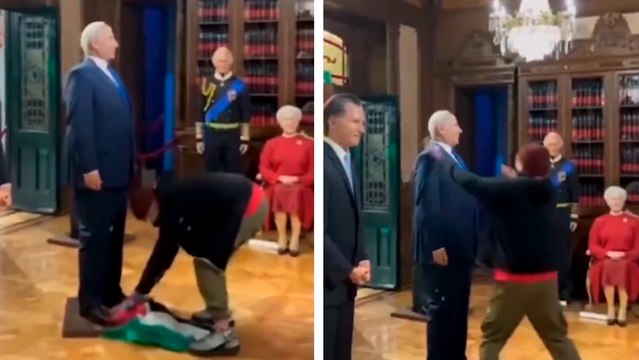 CDMX: Manifestantes entra a Museo de Cera y ataca réplica del primer ministro israelí, Benjamin Netanyahu