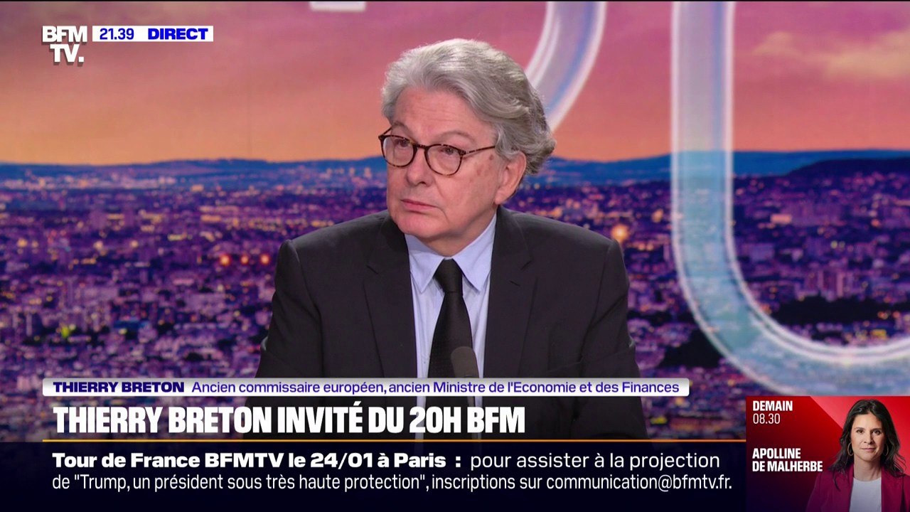 Soutien d'Elon Musk à l'AFD: "Il est parfaitement légitime à exprimer son opinion", estime Thierry Breton (ancien commissaire européen et ministre de l'Économie)