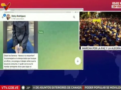 Vpdta. Delcy Rodríguez catalogó como “ridículo mundial” la movilización de la derecha venezolana