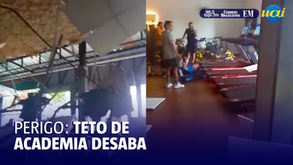 Parte do teto desaba em academia de BH