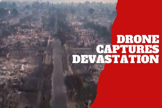 Devastating drone footage shows entire neighborhoods reduced to ashes in Los Angeles