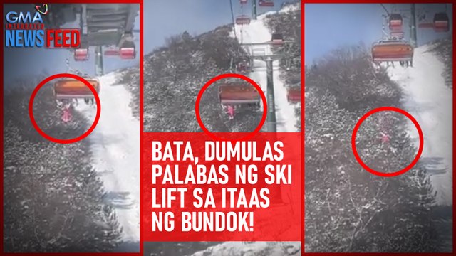 Bata, dumulas palabas ng ski lift sa itaas ng bundok! | GMA Integrated Newsfeed