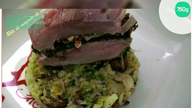 Rôti de magrets de canard farci