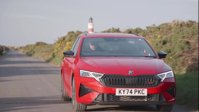 Skoda Octavia VRS in Red Driving Video
