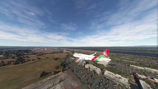 Welcoming Touchdown Kenya Airways A320neo at Portland International Airport (PDX), Portland, USA