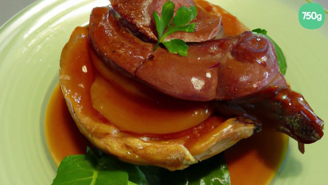 Tatin de cuisse de canard confite navet au miel et fromage blanc aux herbes