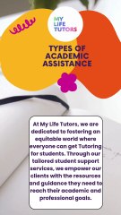Academic Assistance Types | Educational | My Life Tutor