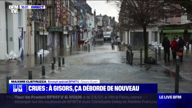 On m'a annoncé que le pic va se maintenir tout le week-end : dans l'Eure, plusieurs commerces sont sous l'eau