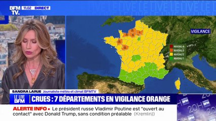 Crues: 7 départements désormais placés en vigilance orange par Météo France
