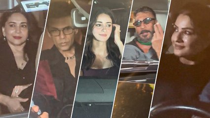 Madhuri, Ananya, Rasha, Raveena, Karan Johar, Jaggu Dada & Others Arrive At Farah Khan's Bday Bash!