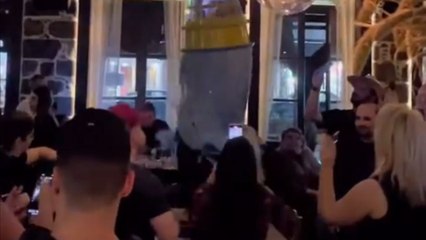 Partygoer in ridiculously comical costume brings contagious energy to the party