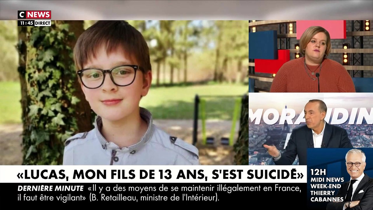 En larmes, la mère de Lucas, adolescent vosgien qui s’est suicidé à 13 ans, témoigne dans "Morandini Live": "Une partie de moi est morte. Elle est partie avec lui" - VIDEO