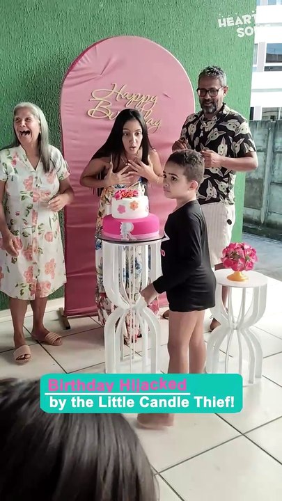 Mischievous Nephew Steals the Spotlight at Birthday Party!