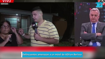 Delincuentes amenazan a un móvil de A24 en Berisso