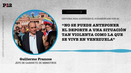 "No se puede anteponer el deporte a una situación tan violenta": Francos confirmó que gestiona para suspender el sudamericano sub-20 en Venezuela