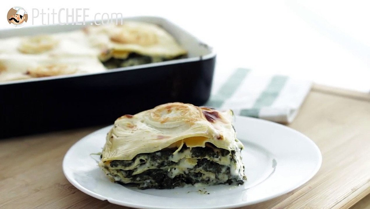 Lasagne mit spinat und ziegenkäse