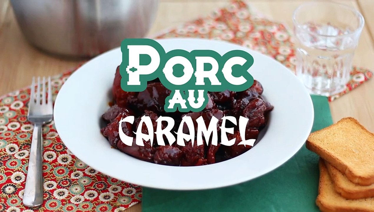 Schweinefleisch mit karamell