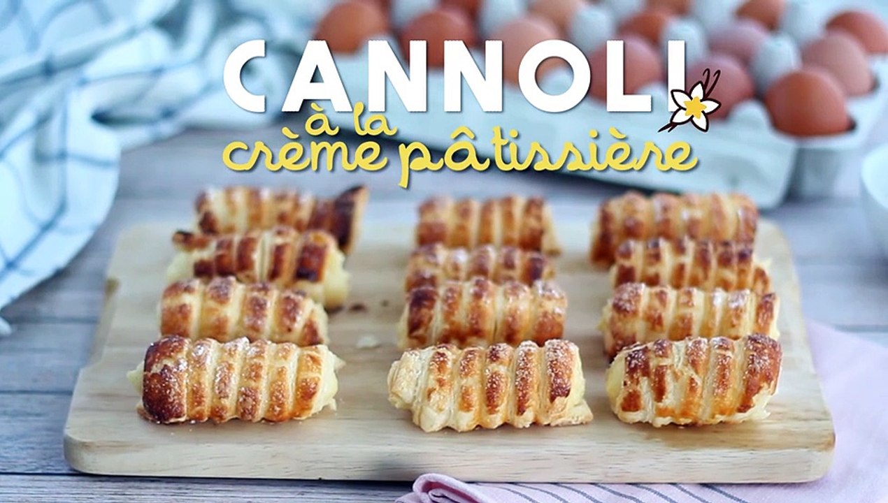 Cannoli mit vanille-patisseriecreme