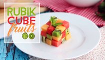 Rubik's cube aus früchten, der design-obstsalat