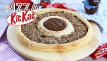 Pizza mit kit kat und joghurt danette mit schokolade