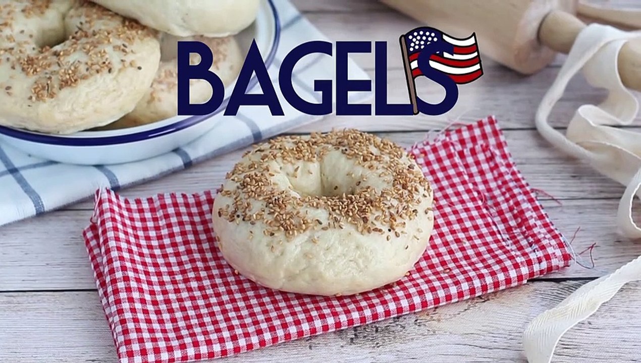 Hausgemachte bagel-brote