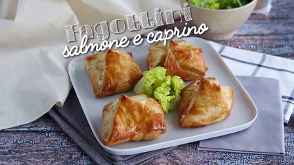 Fagottini mit geräuchertem lachs und ziegenkäse