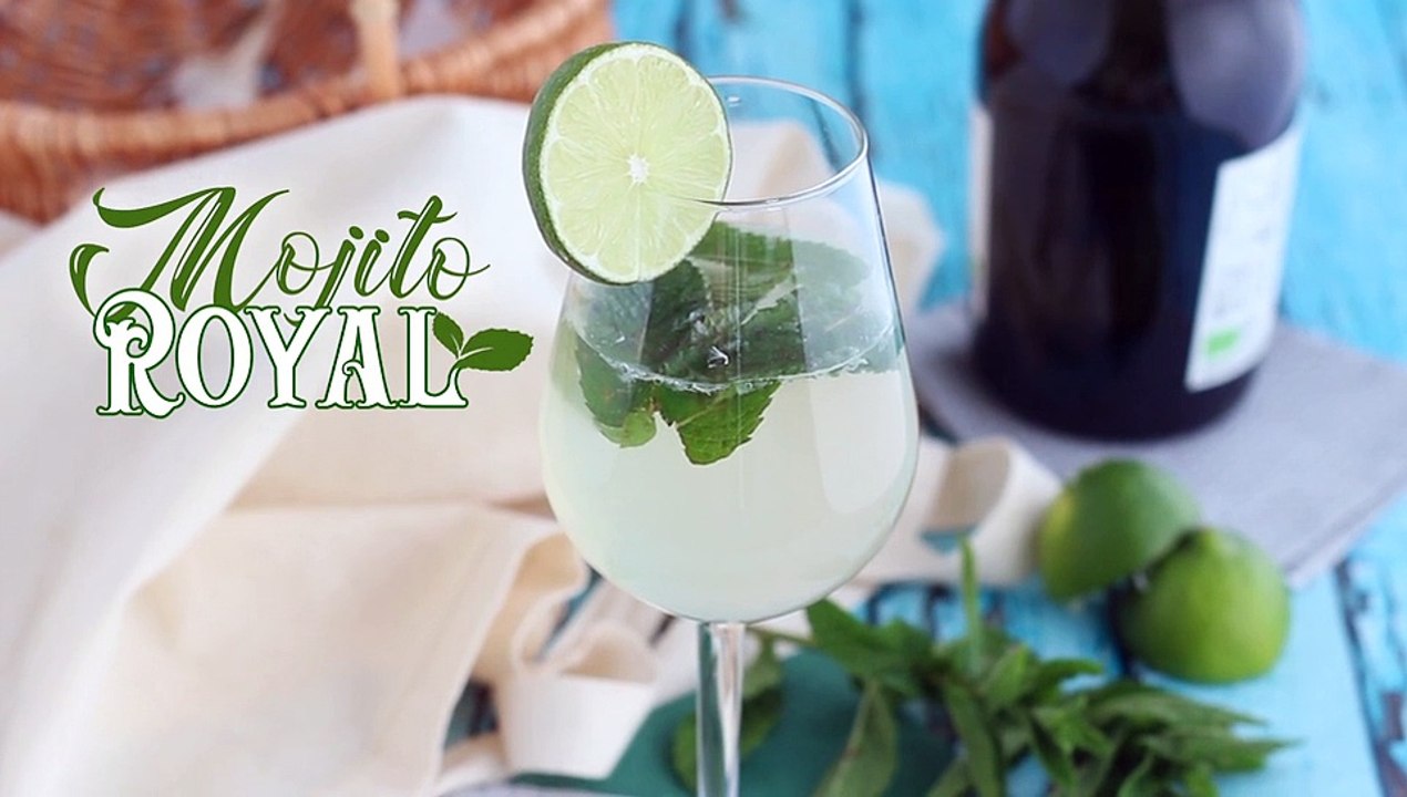 Königlicher mojito mit prosecco