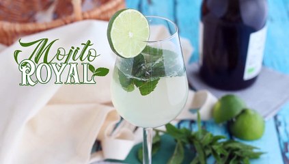 Königlicher mojito mit prosecco