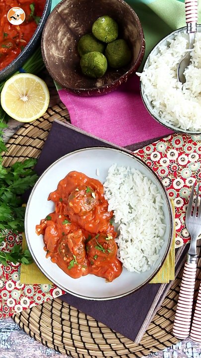 Vegane malai kofta: kichererbsenfleischbällchen mit tomatensauce