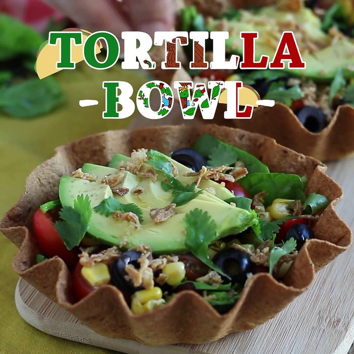 Wie macht man eine tortilla-bowl? der einfache salat ohne geschirr