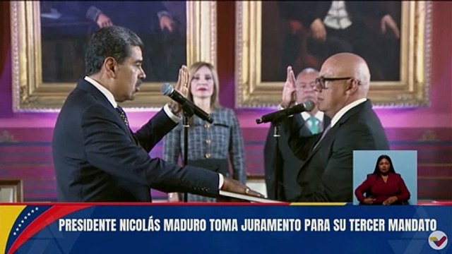 تنصيب نيكولاس مادورو لولاية رئاسية ثالثة في فنزويلا
