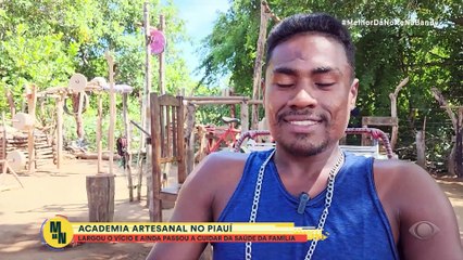 Academia caseira no Piauí tem aparelhos e pesos artesanais | Melhor da Noite
