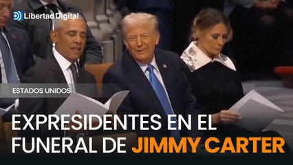Los cinco expresidentes vivos juntos en el funeral de Jimmy Carter