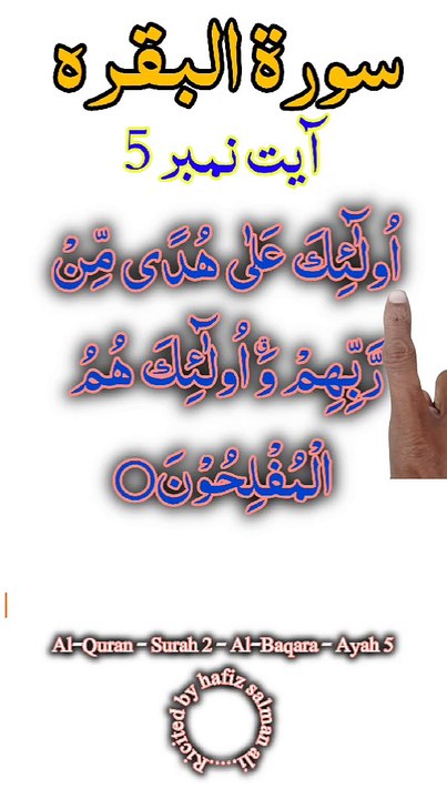 Al-Quran - Surah 2 - Al-Baqara - Ayah 5 | islamic shorts | surah baqarah | hafiz salman ali