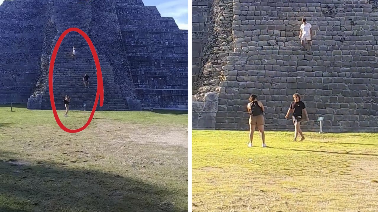 México: Turistas extranjeros suben sin autorización a la pirámide 'El Castillo' en Chichén Itzá