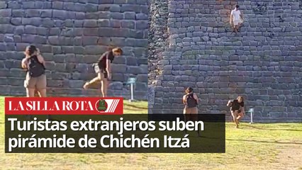 Turistas extranjeros suben pirámide de Chichén Itzá pese a que está prohibido