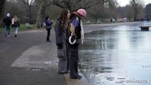 Ondata di freddo a Londra, il lago di Regent's Park ? ghiacciato