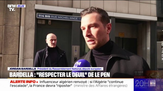 Mort de Jean-Marie Le Pen: Il faut respecter les gens quand ils ne sont plus là , déclare Jordan Bardella