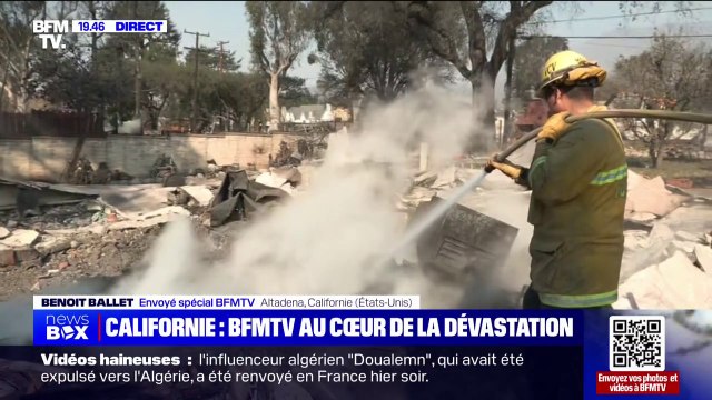 Incendies en Californie: les pompiers tentent de noyer les flammes à Altadene