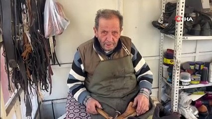 102 yaşındaki makineyle 57 yıldır ayakkabı tamir ediyor